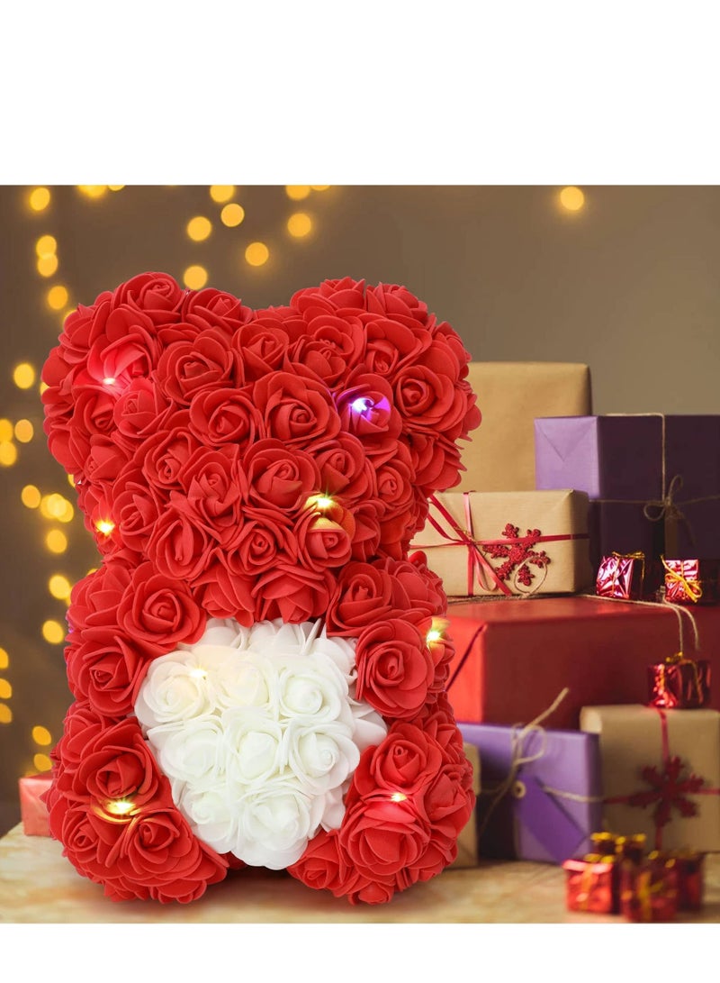 Rose Teddy Bear, Bear Gifts for Mom Girlfriends Wife, with Box Wedding,Valentines,Anniversary, Birthday,Bridal Shower etc Girls & Women (Red)