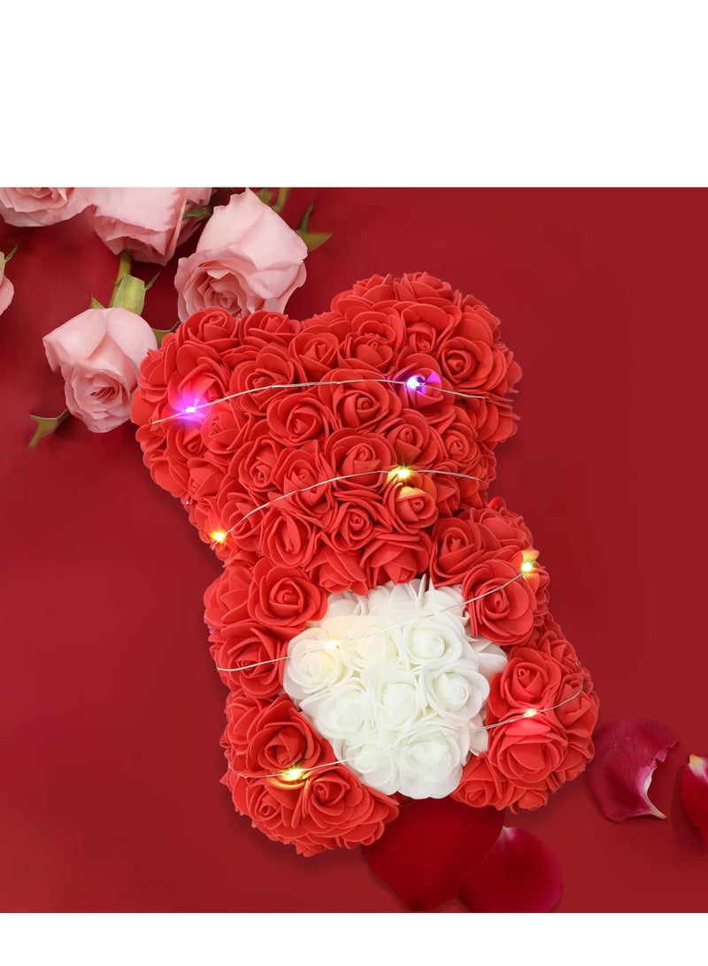 Rose Teddy Bear, Bear Gifts for Mom Girlfriends Wife, with Box Wedding,Valentines,Anniversary, Birthday,Bridal Shower etc Girls & Women (Red)