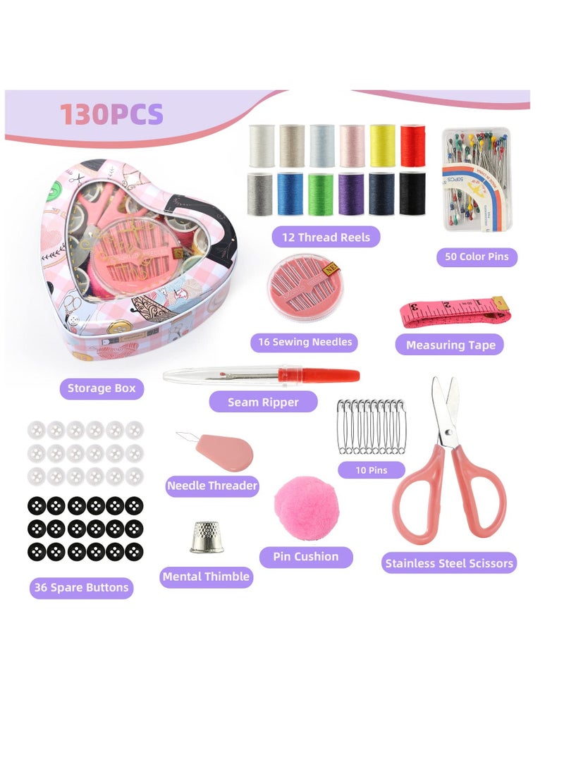 Portable Sewing Kit for Beginners - Travel-friendly Mini Set with Scissors, Thimble, and Tape Measure Emergency Repairs DIY Projects