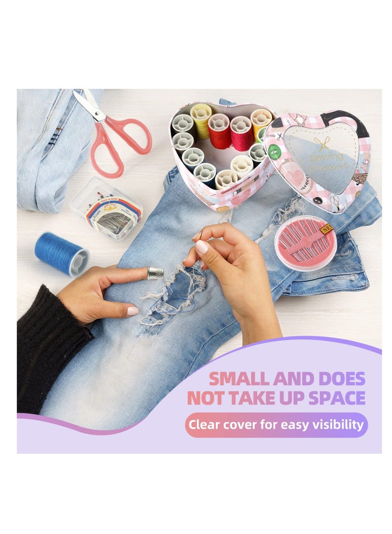 Portable Sewing Kit for Beginners - Travel-friendly Mini Set with Scissors, Thimble, and Tape Measure Emergency Repairs DIY Projects