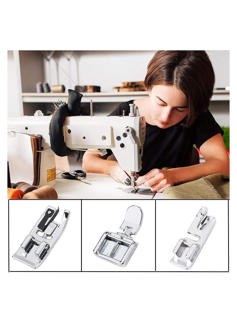 11 Pcs Presser Feet Sewing Machine Walking Kit Compatible for Brother Babylock Janome Elna Toyota New Home and Low Shank Machines