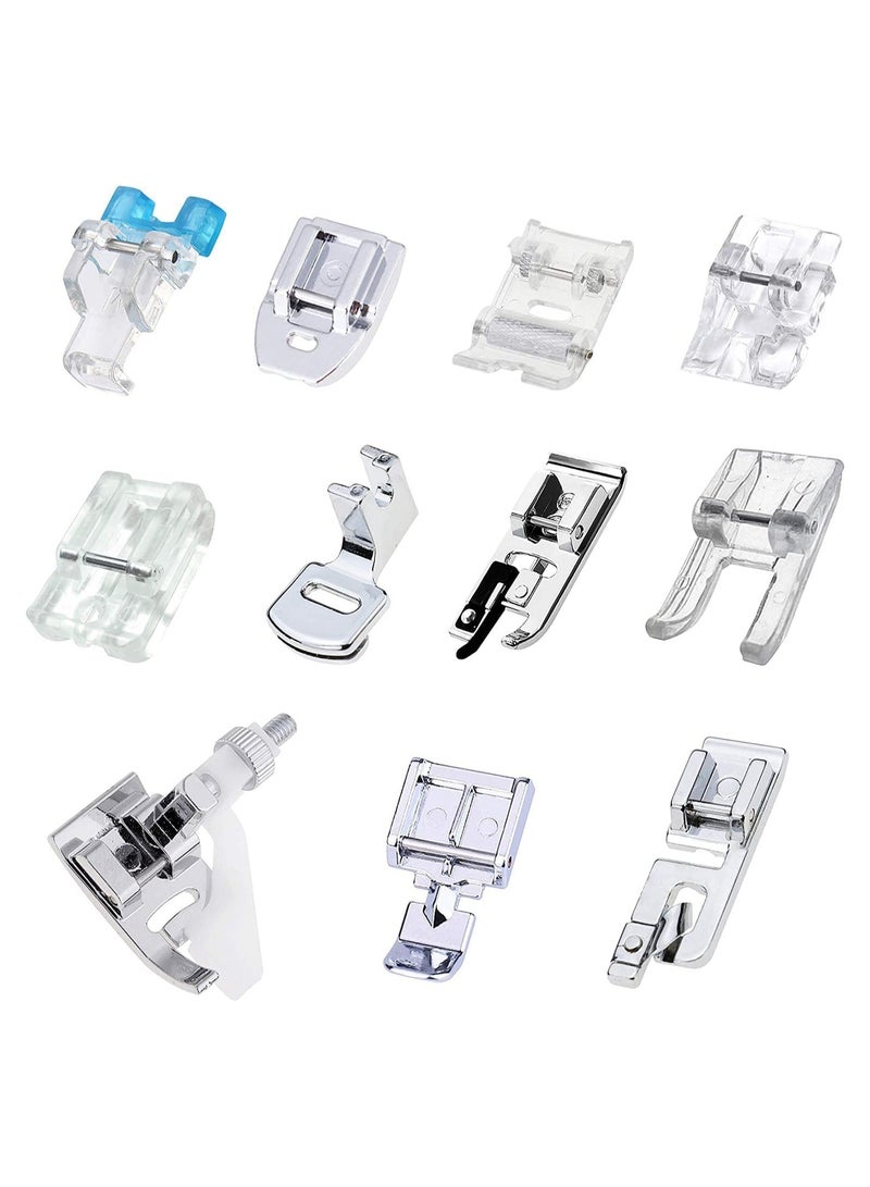 11 Pcs Presser Feet Sewing Machine Walking Kit Compatible for Brother Babylock Janome Elna Toyota New Home and Low Shank Machines