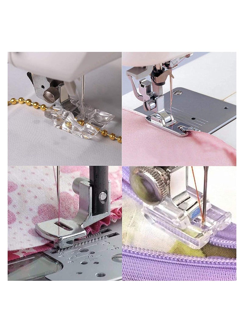 11 Pcs Presser Feet Sewing Machine Walking Kit Compatible for Brother Babylock Janome Elna Toyota New Home and Low Shank Machines