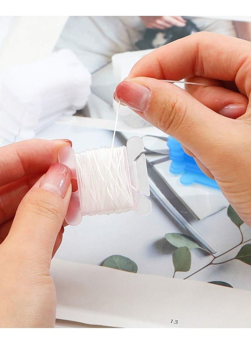 300pcs Plastic Floss Bobbins Cross Stitch Embroidery Cotton Thread for Craft DIY Sewing Storage Cards Bobbin White