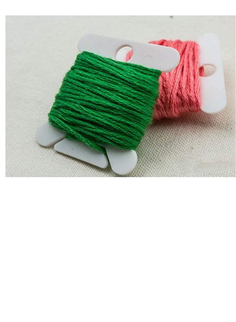 300pcs Plastic Floss Bobbins Cross Stitch Embroidery Cotton Thread for Craft DIY Sewing Storage Cards Bobbin White