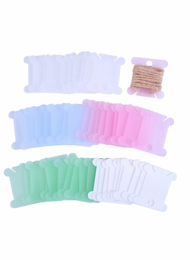 Plastic Floss Bobbins, For Cross Cotton Thread Craft DIY Sewing Storage, Organizer Holder, Embroidery Cards Stitch Bobbin 120 Pcs, Mixed Color