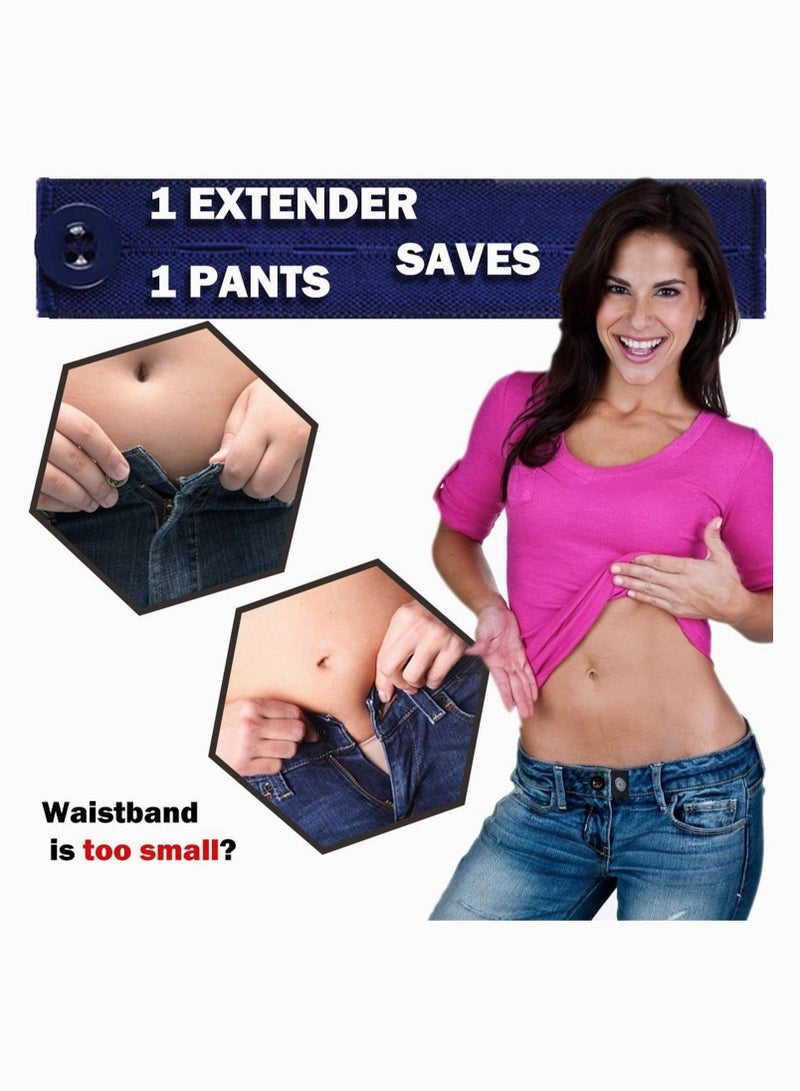 Jean Pants Waist Extenders 4-Pack, Adjustable Fit Men or Women, Waistband Jean, Button Extender