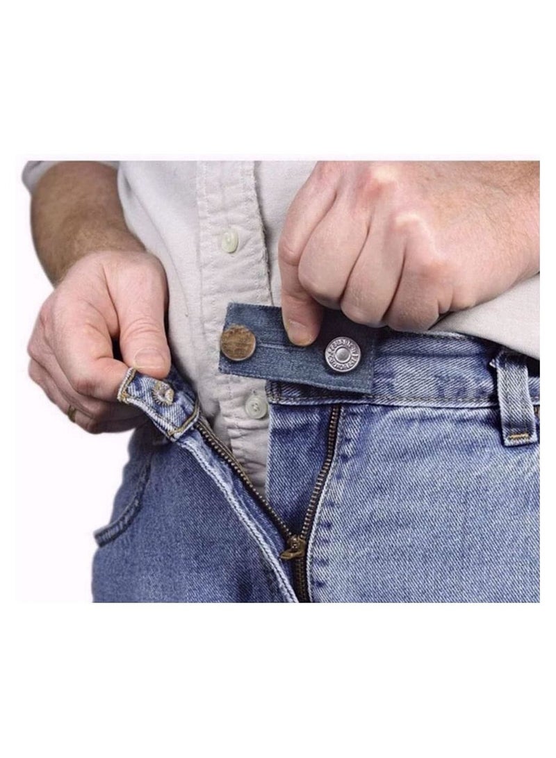 Jean Pants Waist Extenders 4-Pack, Adjustable Fit Men or Women, Waistband Jean, Button Extender