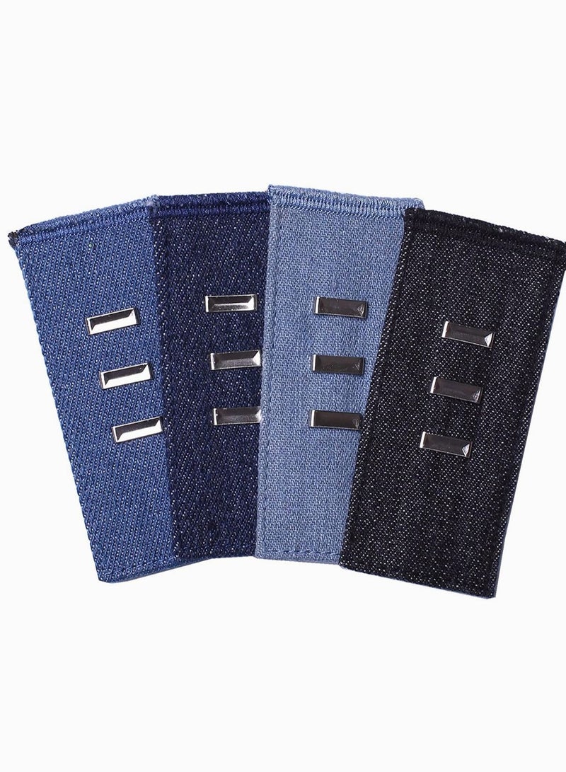 Jean Pants Waist Extenders 4-Pack, Adjustable Fit Men or Women, Waistband Jean, Button Extender