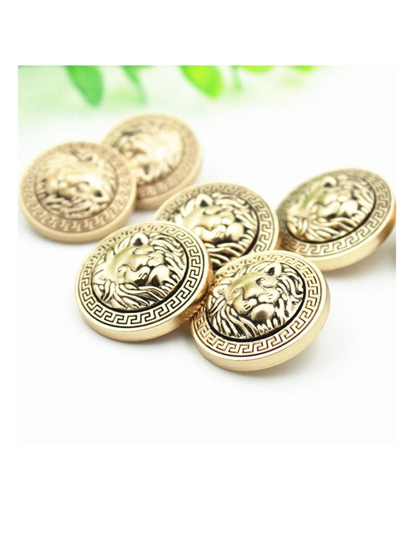 Lion Gold Metal Blazer Button, 30 Pieces Lion Head Embossed Sewing Button Suit Shirt DIY Buttons for Blazer, Suits, Sport Coat, Uniform (18mm)