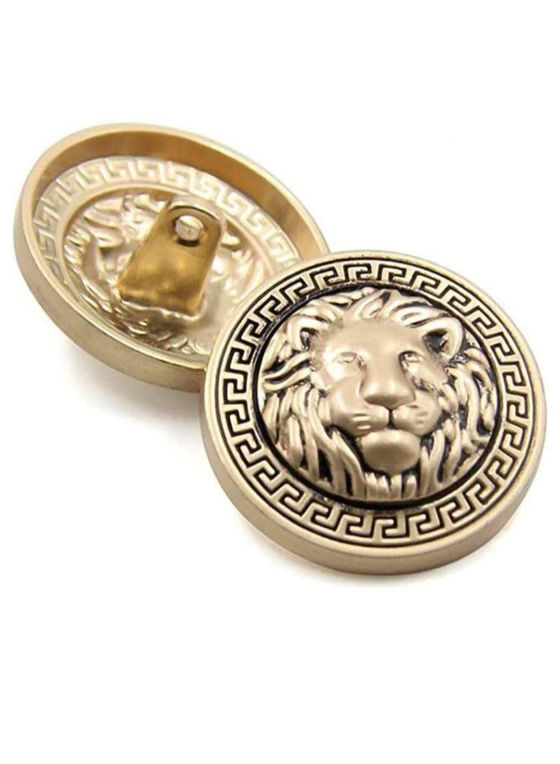 Lion Gold Metal Blazer Button, 30 Pieces Lion Head Embossed Sewing Button Suit Shirt DIY Buttons for Blazer, Suits, Sport Coat, Uniform (18mm)