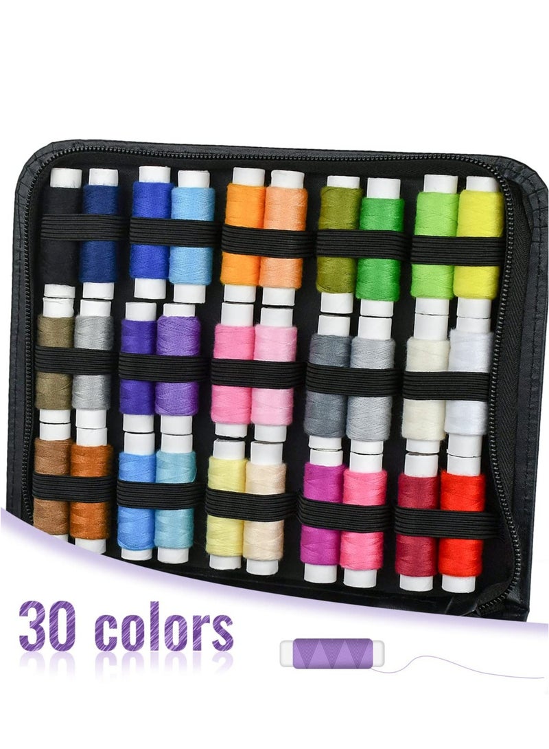 Portable Sewing Kit 100Piece Includes 30 Color Threads Scissors Needles Tape Measure and Other Accessories for Women Mom Traveler Adults Beginner