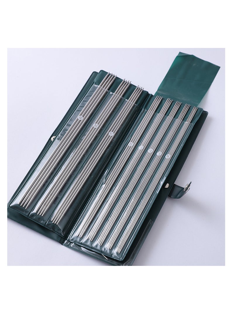 Double Pointed Knitting Needles, 11 Sizes Stainless Steel Metal Knitting Needles Set, Beginners Straight Knitting Needles Double Pointed Knitting Needle Sets 9.8inche