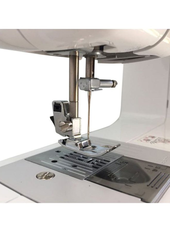 Compact Electric Sewing Machine Easy To Use Sewing And Mending Machine | Featuring 14 Range Of Stitches And Free Arm Conversion This 4-Step Buttonhole | Top Load Bobbin System And Led Sewing Light | An Instructional Dvd For Easy Setup And Operation | White/Pink Color | Made In Vietnam JV-1400 White/Pink