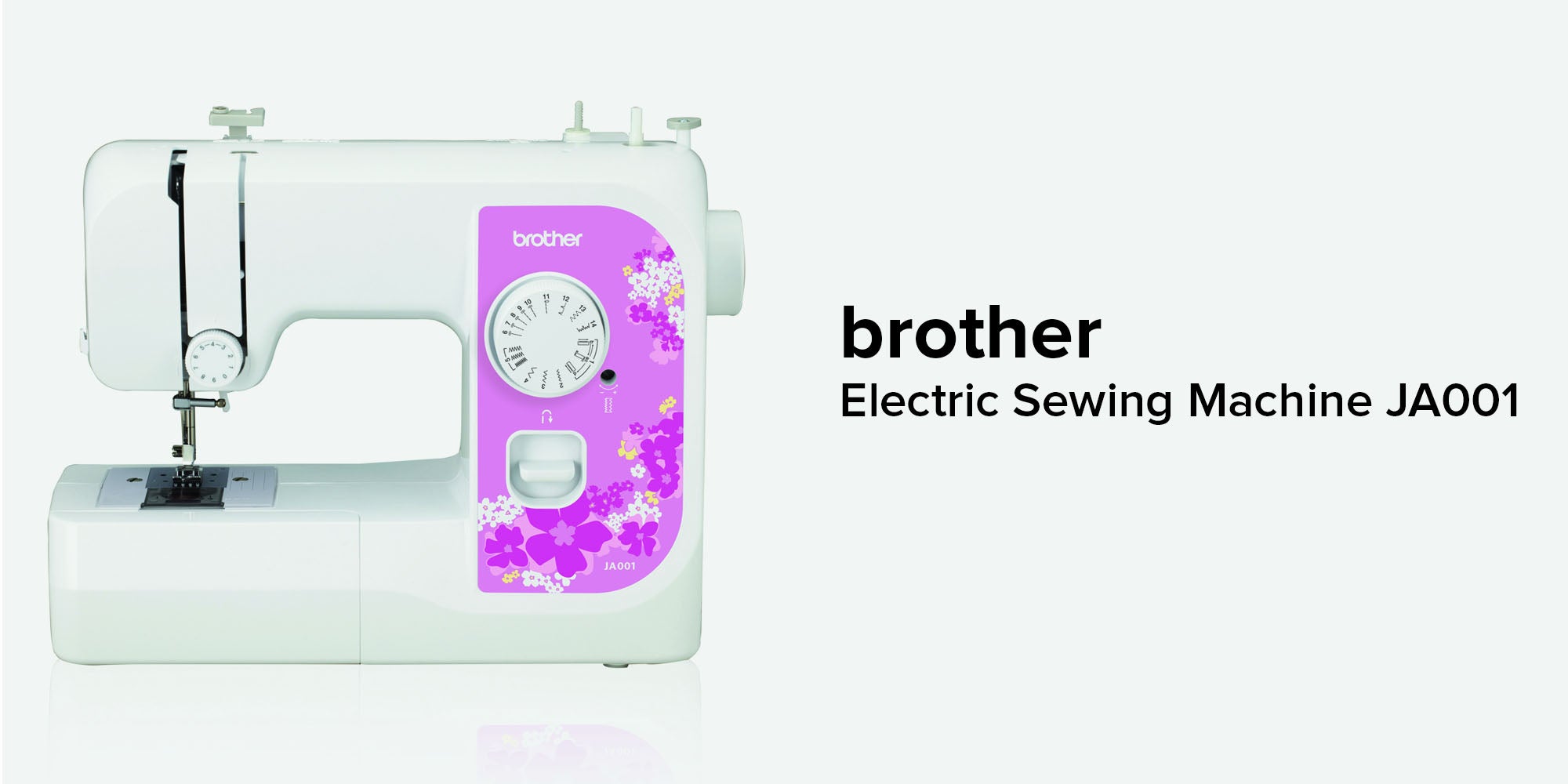 Compact Electric Sewing Machine Easy To Use Sewing And Mending Machine | Featuring 14 Range Of Stitches And Free Arm Conversion This 4-Step Buttonhole | Top Load Bobbin System And Led Sewing Light | An Instructional DVD For Easy Setup And Operation | Made In Vietnam JA001 White/Pink