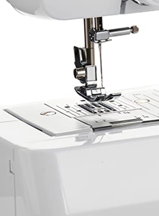 Compact Electric Sewing Machine Easy To Use Sewing And Mending Machine | Featuring 14 Range Of Stitches And Free Arm Conversion This 4-Step Buttonhole | Top Load Bobbin System And Led Sewing Light | An Instructional DVD For Easy Setup And Operation | Made In Vietnam JA001 White/Pink