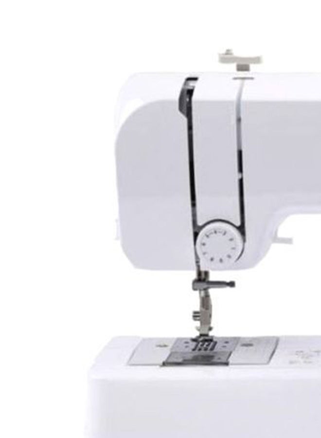 Compact Electric Sewing Machine Easy To Use Sewing And Mending Machine | Featuring 14 Range Of Stitches And Free Arm Conversion This 4-Step Buttonhole | Top Load Bobbin System And Led Sewing Light | An Instructional DVD For Easy Setup And Operation | Made In Vietnam JA001 White/Pink