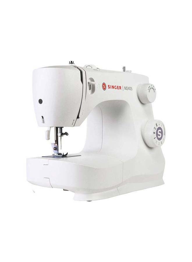 Portable Sewing Machine, 8 Built-In Stitches, 4 Step Buttonhole, Foot Controller, Stitch Selection Dial, LED Light, Adjustable Stitch Length, Free Arm, Accessories Kit SGM-M2405 White/Silver