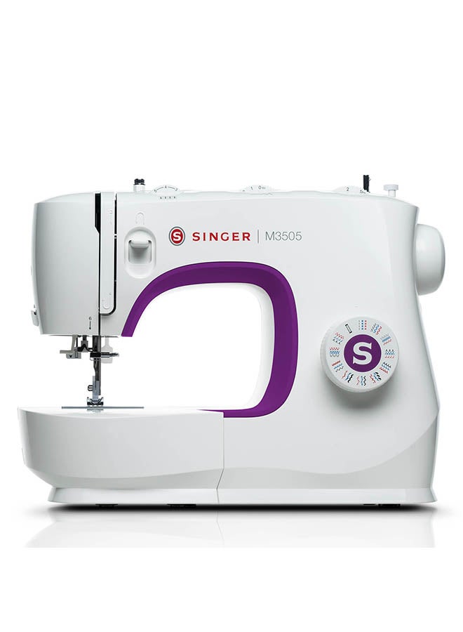 Domestic Sewing Machine, 23 Built-In Stitches, Easy Stitch Selection, Adjustable Stitch Length, With Front loading Bobbin And Long-Lasting LED light, One Size SGM-M3505 White