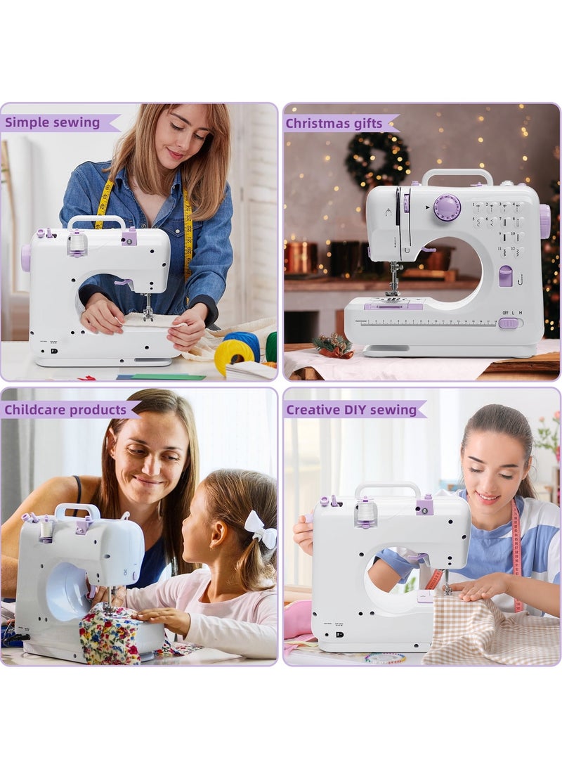 Portable Sewing Machine, Handheld Electric Sewing Machines Kit,12 Stitch Patterns Mini Sewing Machine for Beginners Kids,Household Multifunctional Crafting Mending Machine