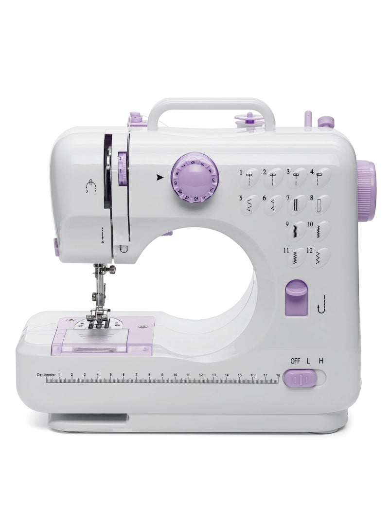 Portable Sewing Machine, Handheld Electric Sewing Machines Kit,12 Stitch Patterns Mini Sewing Machine for Beginners Kids,Household Multifunctional Crafting Mending Machine