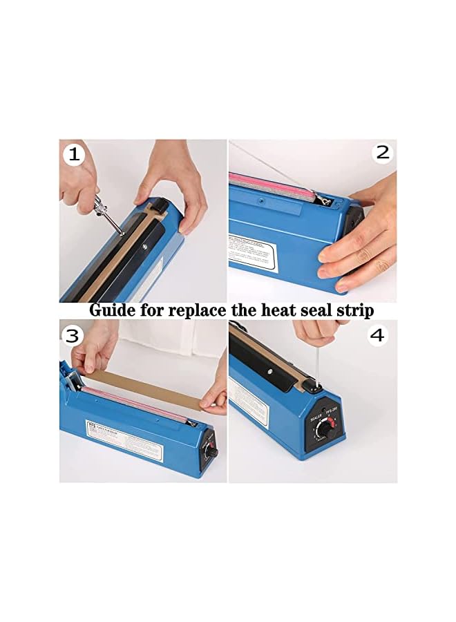 Heat Sealer Manual Bags Sealer Heat Sealing Machine 8 Inch Impulse Sealer Machine For Plastic Bags Pe Pp Bags With Extra Replace Element Grip