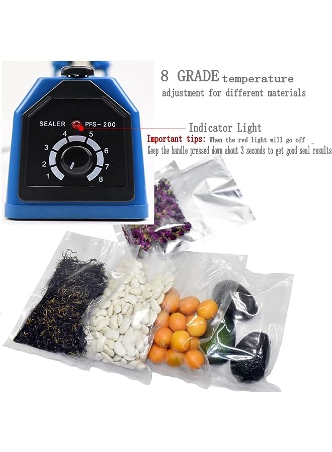 Heat Sealer Manual Bags Sealer Heat Sealing Machine 8 Inch Impulse Sealer Machine For Plastic Bags Pe Pp Bags With Extra Replace Element Grip