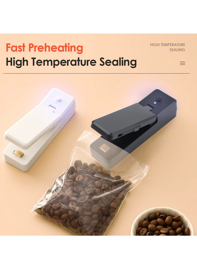 Mini Bag Sealer, 2 in 1 Heat Seal and Cutter Mini Food Sealer, Portable Chargeable Heat Vacuum Sealers Plastic Sealer, Handheld Heat Sealer for Plastic Bags Food Storage0