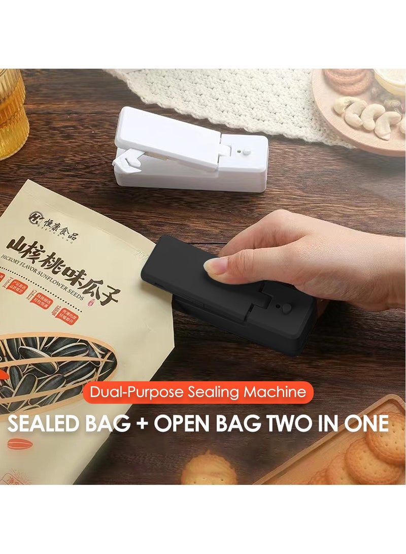 Mini Bag Sealer, 2 in 1 Heat Seal and Cutter Mini Food Sealer, Portable Chargeable Heat Vacuum Sealers Plastic Sealer, Handheld Heat Sealer for Plastic Bags Food Storage0