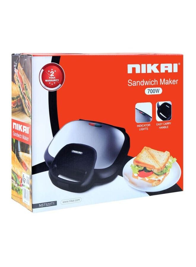 2 Slice Sandwich Toaster 700W 700.0 W NST522T1 Silver/Black