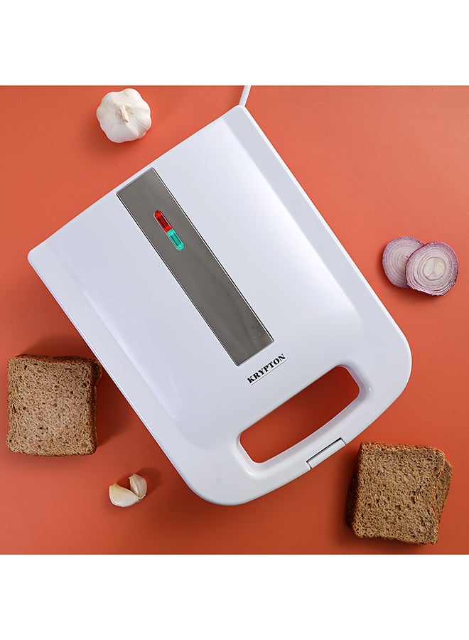 Grill Maker With 4 Slice Capacity, Plates with Non Stick Coating, Power & Ready Indication Light, Cool Touch Handle, Skid-resistant Feet and Overheat Protection 1400 W KNGM6158N White