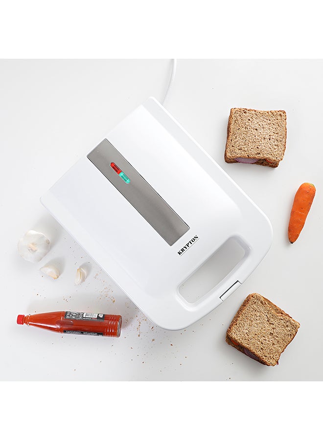 Grill Maker With 4 Slice Capacity, Plates with Non Stick Coating, Power & Ready Indication Light, Cool Touch Handle, Skid-resistant Feet and Overheat Protection 1400 W KNGM6158N White