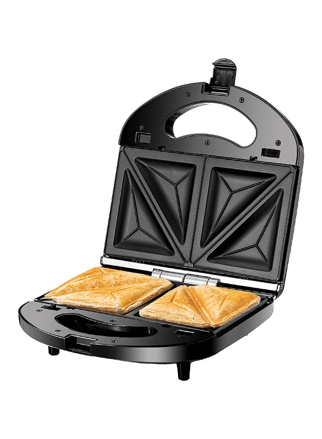 Sandwich & Grill Maker Non-Stick 2-in-1 Interchangeable Sandwich and Grill Maker With Indicator and Ready to Cook Lights 780 W TS2120-B5 Black and Sliver