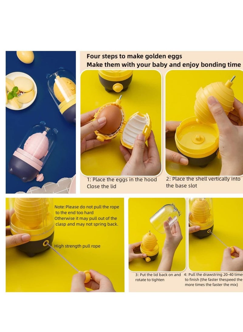 Golden Egg Maker Hand-Pull, Egg Scrambler Shaker, Kitchen Cooking Tools Whisk Spinner Gadgets, Suitable For Making Hard Boiled Eggs