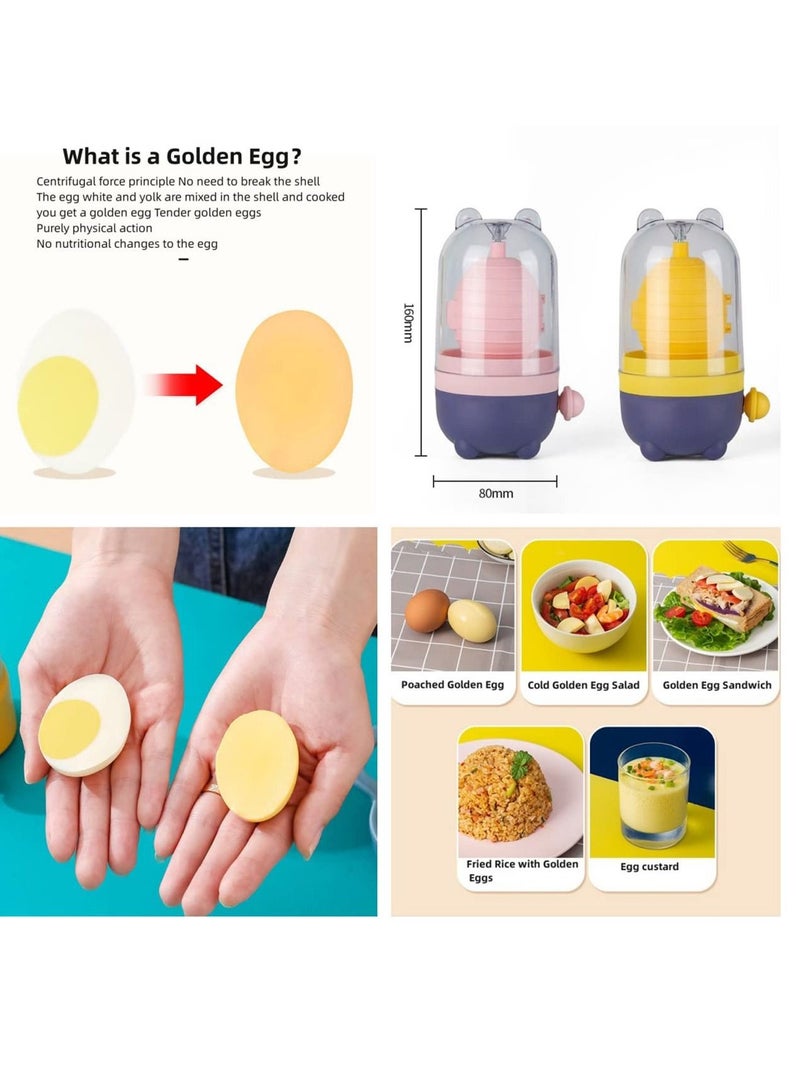 Golden Egg Maker Hand-Pull, Egg Scrambler Shaker, Kitchen Cooking Tools Whisk Spinner Gadgets, Suitable For Making Hard Boiled Eggs