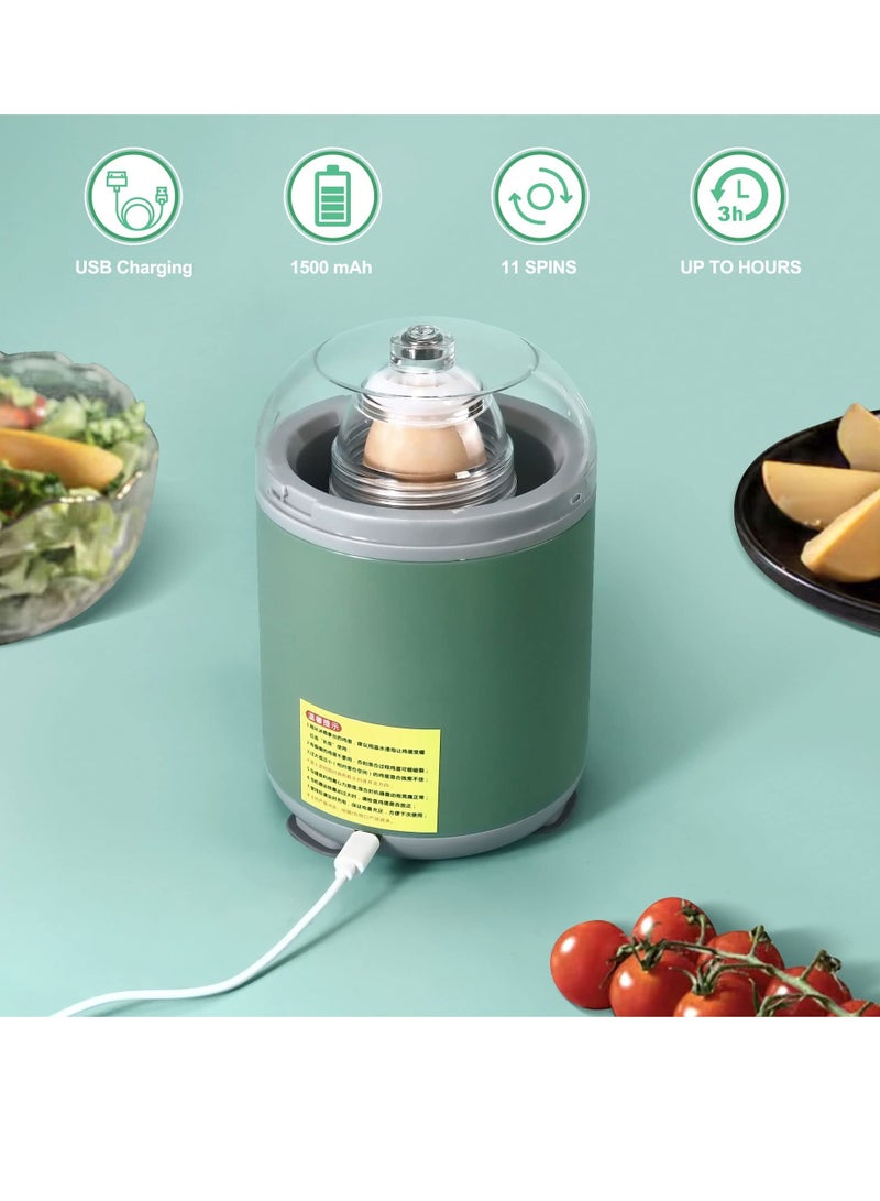 Electric Egg Yolk Mixer, Boiled Golden Egg Separator, Wireless Egg Spinning Maker, Egg Scrambler in Shell Shaker with USB Charger, for Home Kitchen Cooking Baking Mixing Egg (Green)