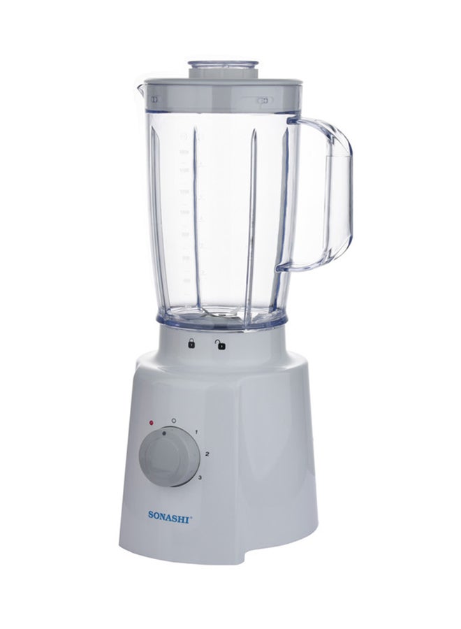 3 in 1 Blender - Powerful Motor with 3 Speed Setting and Pulse Control | Transparent and Unbreakable Jars with Stainless Steel Blade | Featured with Overheat Protection and Safety Lock System 1.6 L 650 W SB-133N White/Clear