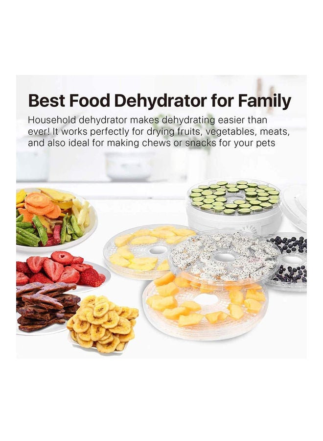 Electric Food Dehydrator with 5 Stackable Layer White 200grams