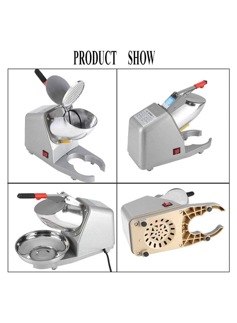 Electric Ice Crusher Ice Shaver for Home & Commercial Use Household Snow Cone Maker Dual Blades