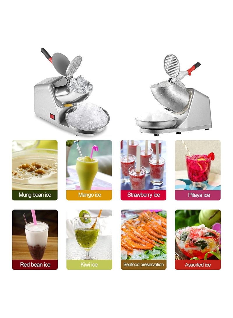 Electric Ice Crusher Ice Shaver for Home & Commercial Use Household Snow Cone Maker Dual Blades