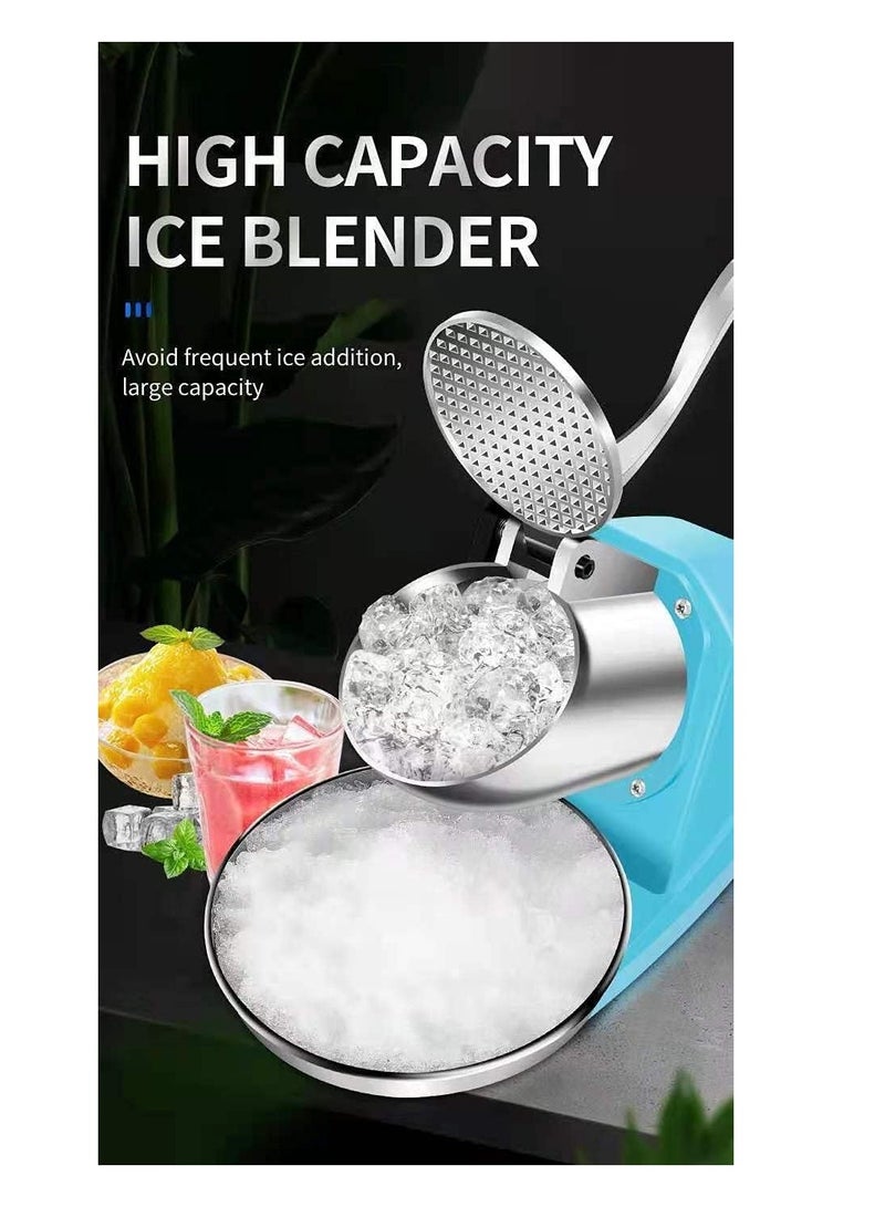 LETWOO Triple Blade Electric Ice Shaver Crusher Machine Stainless Steel Snow Cone Maker for Ice Cream Cold Drinks Fruit Dessert and Cocktail 100Kg Per Hour