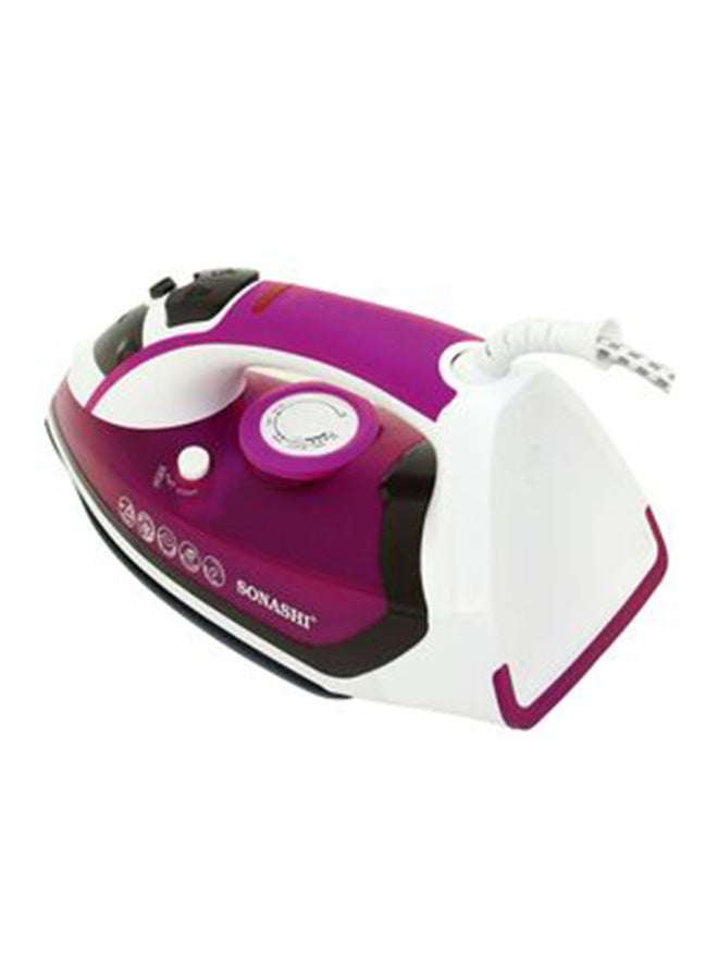 Multifunctional Steam Iron For Crisp Clothes - Ceramic Coated Soleplate | Steam/Burst Steam/Spray/Dry Function With Overheat Protection & Self-Cleaning Feature SI-5068C Purple/White/Black