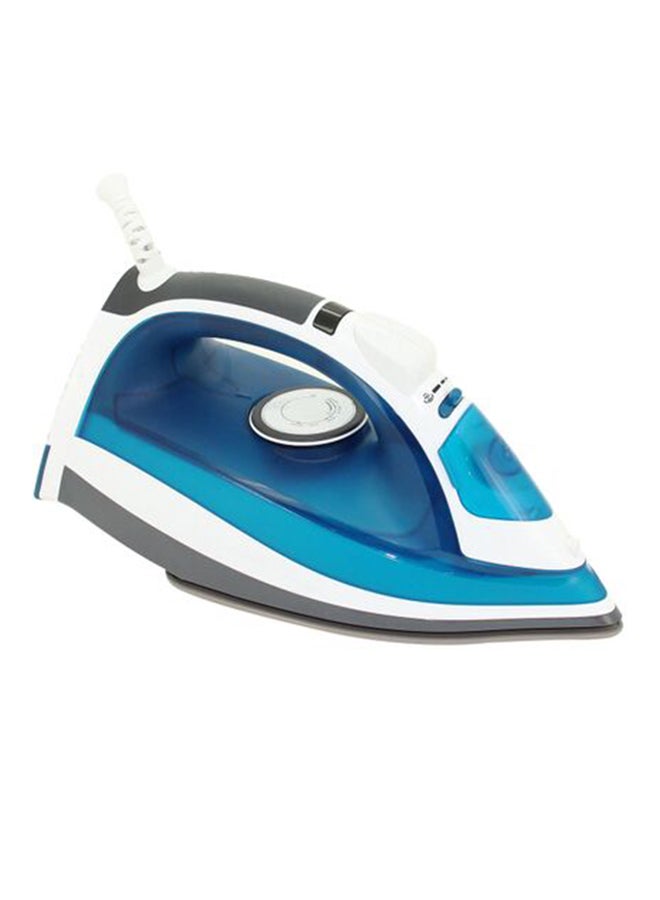 Electric Steam Iron with Ceramic Soleplate/Anti-Drip/Anti-Calc/Auto Shut-Off/LED Display and Self-Clean Function | 100% Active Steam Holes - Scratch-Resistant 2400 W SI-5075C Deep Blue/White