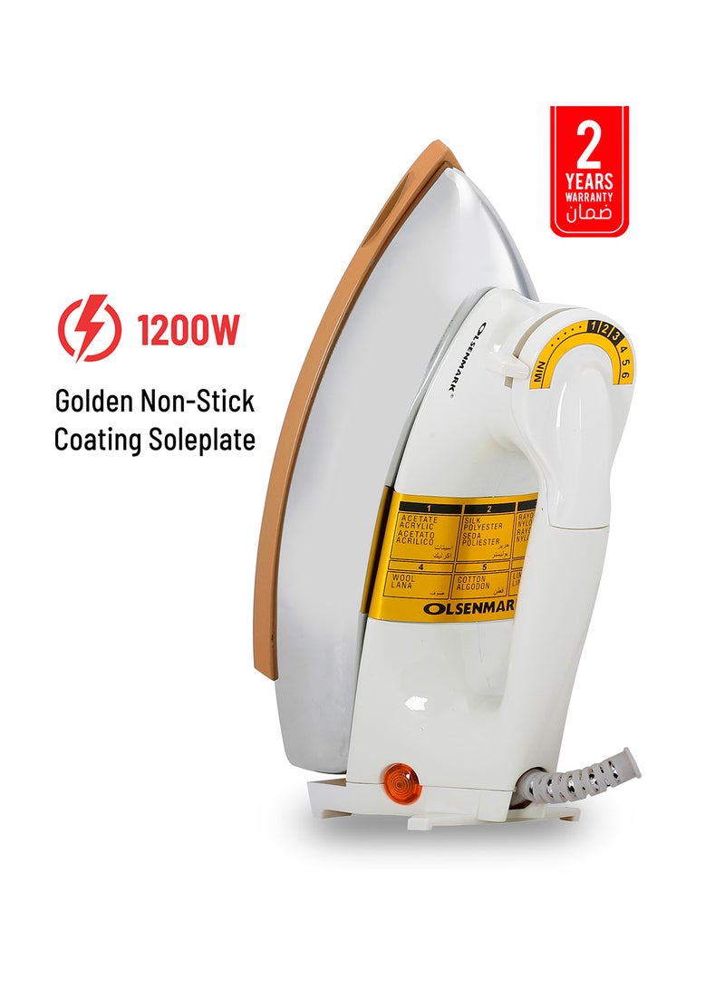 Cloth Iron 1200 W OMDI1590 White/Silver/Gold