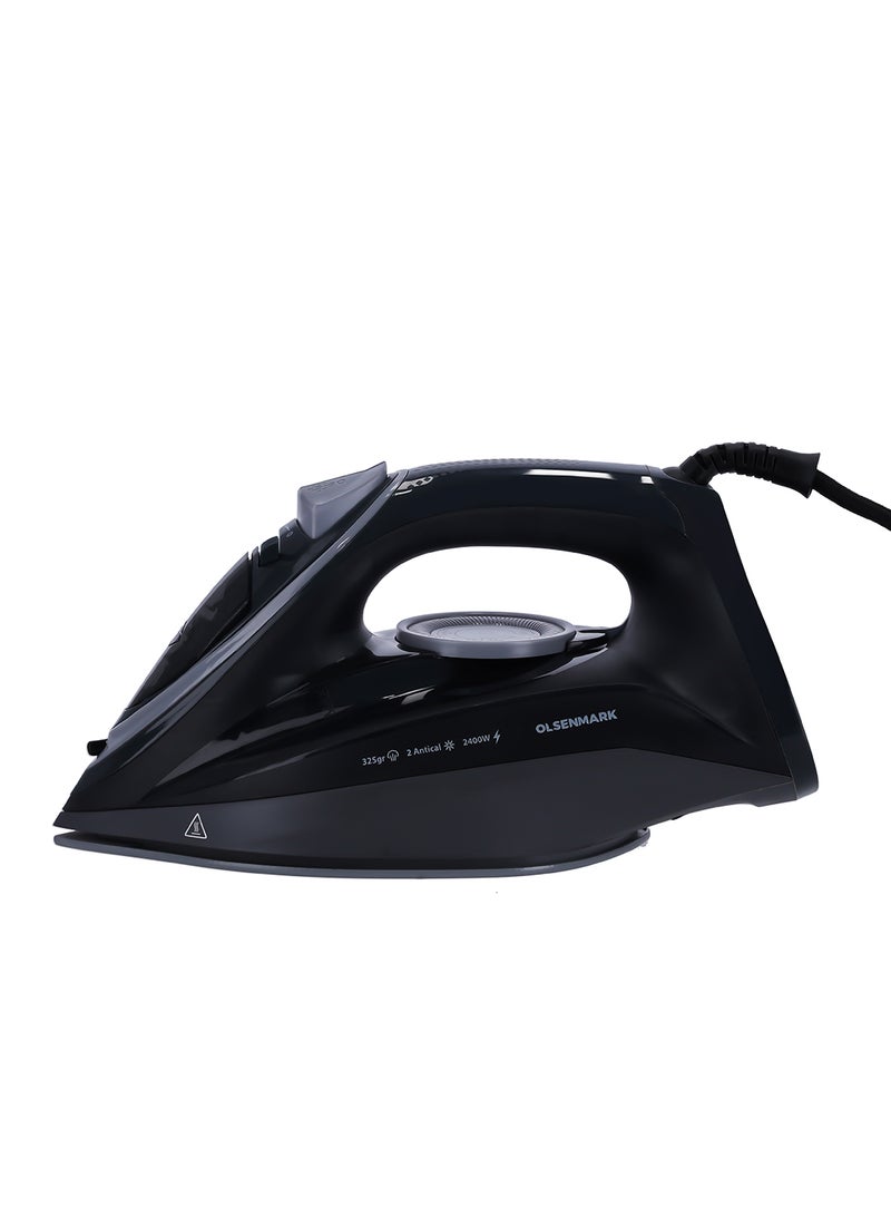 Olsenmark Ceramic Wet and Dry Steam Iron , Steam-Dry-Spray-Burst Function, Adjustable Temperature, Light Indicator, Overheat Protection 2400 W OMSI1714S Black