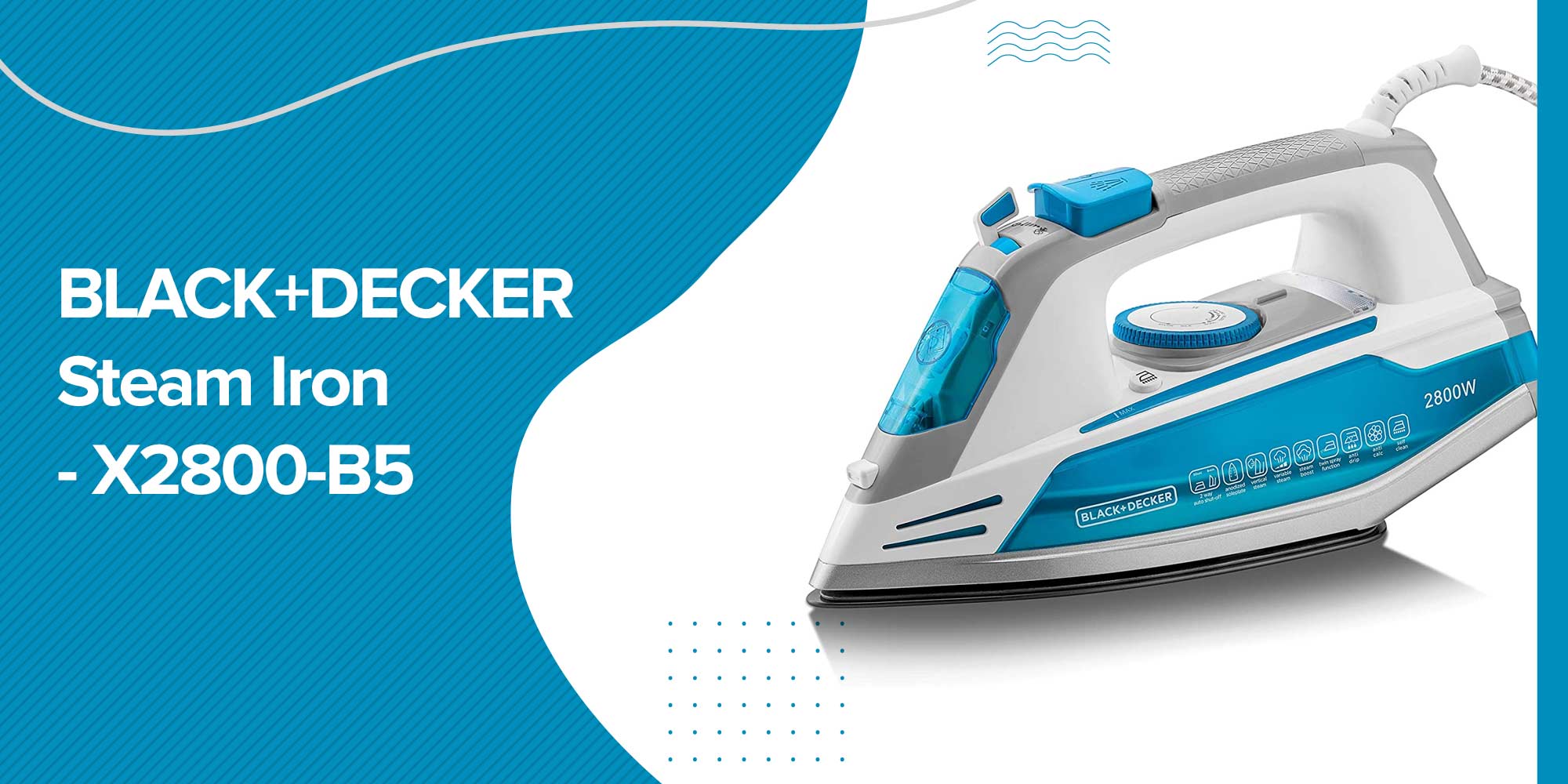 Steam Iron 2800 Watt 2800.0 W X2800-B5 White/Blue