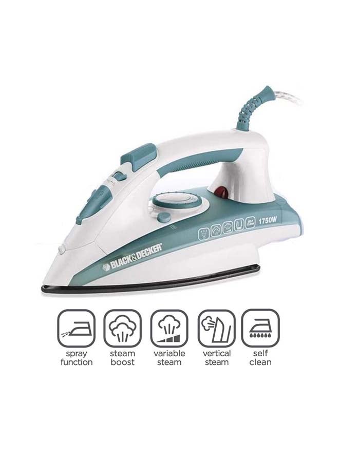 Steam Iron with Non-Stick Soleplate/Self Clean Function 220 ml 1750 W X1600-B5 Blue/White