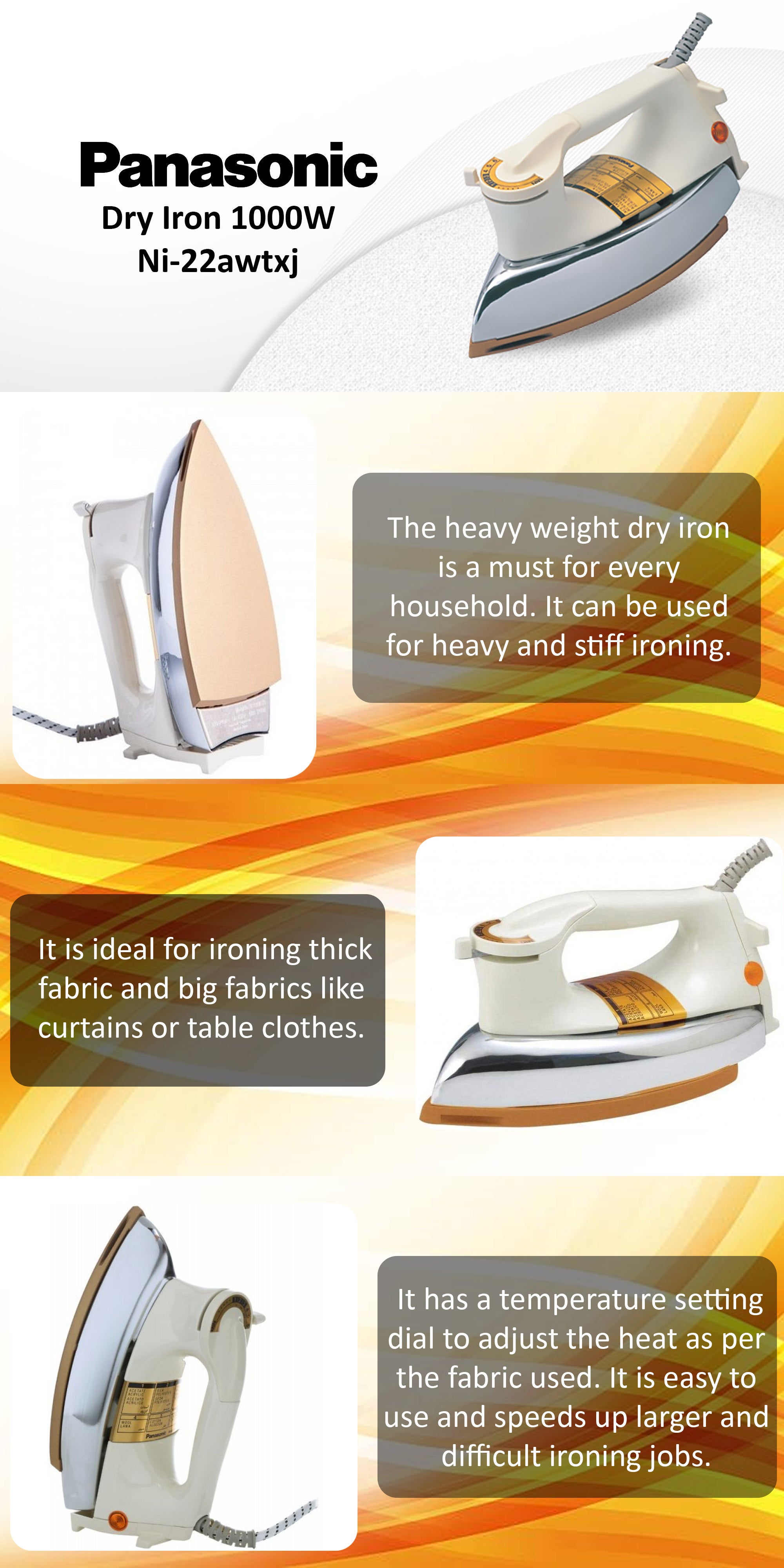 Dry Iron 1200.0 W Ni-22awtxj White/Gold