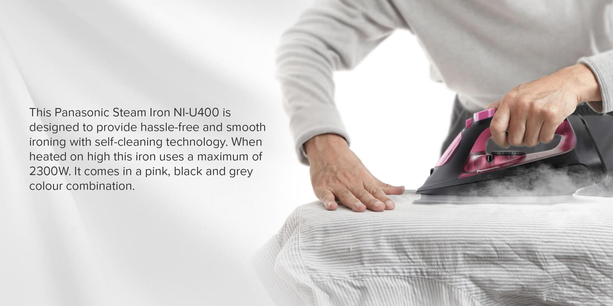 Steam Iron 2300W 1 L 2300 W NIU400CP Pink/Black/Grey