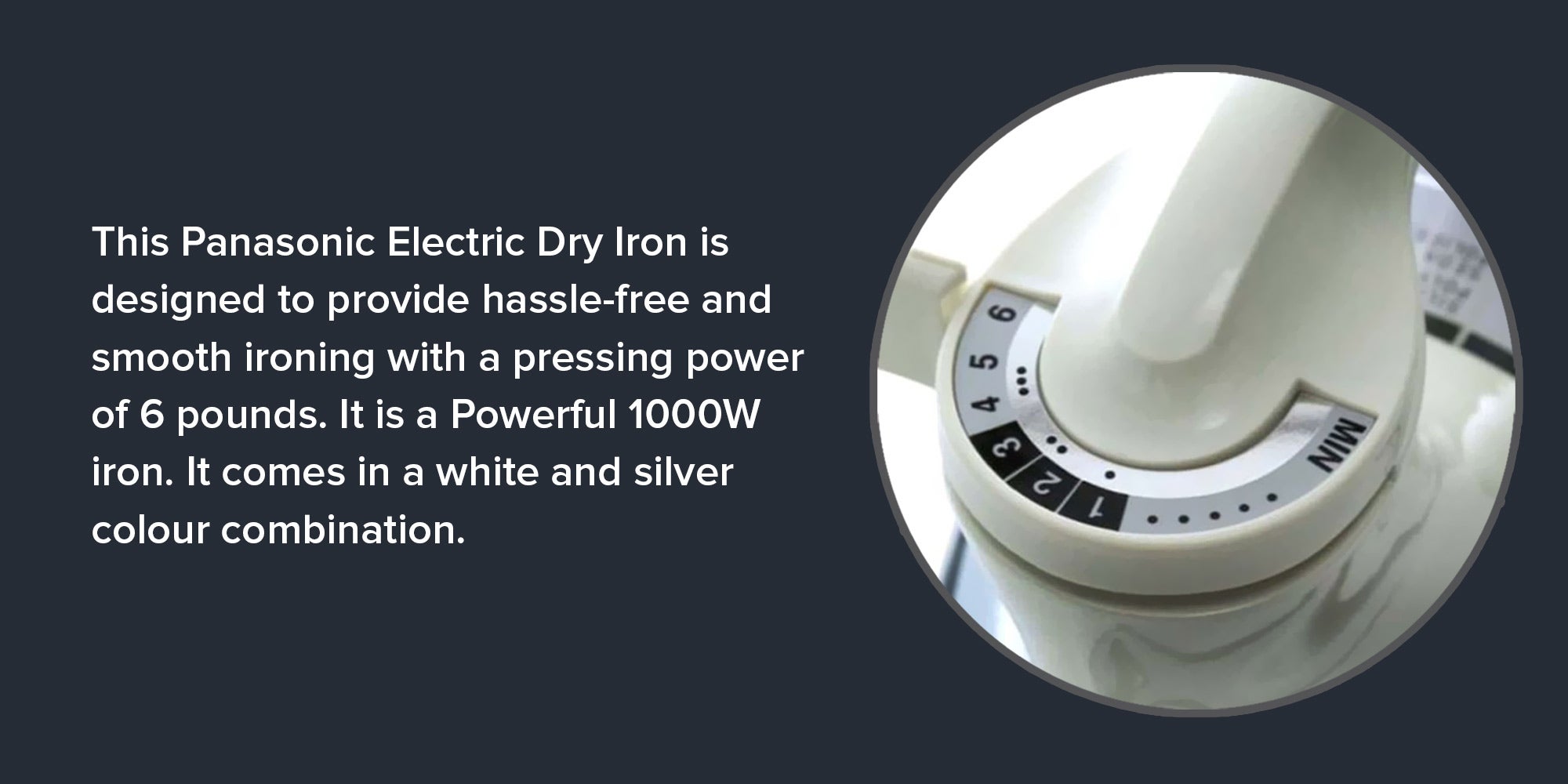 Electric Dry Iron 1000.0 W NI-22AWT White/Silver